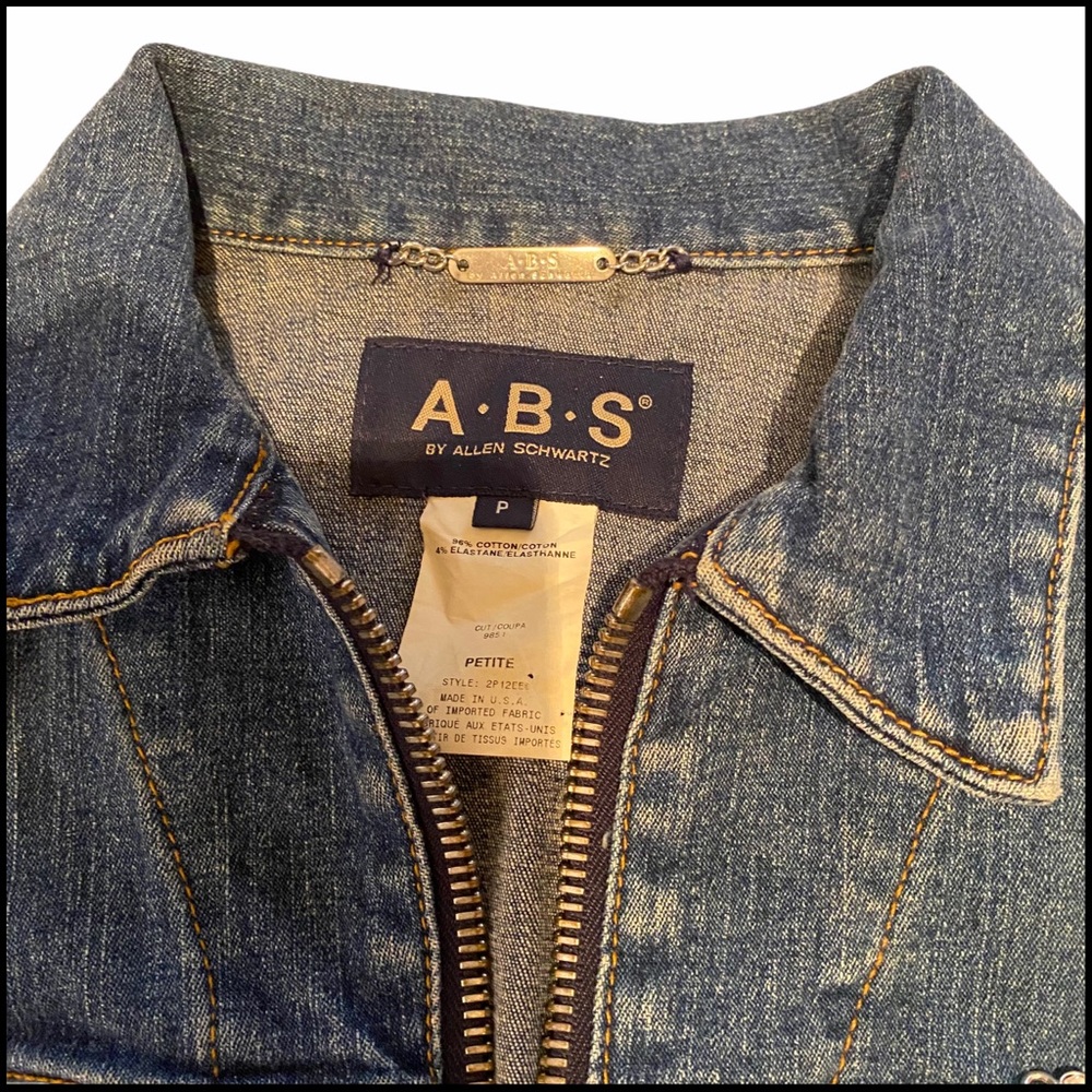 ABS BLING BEDAZZLED JEAN JACKET WORN ONCE Sz P - Picture 8 of 8